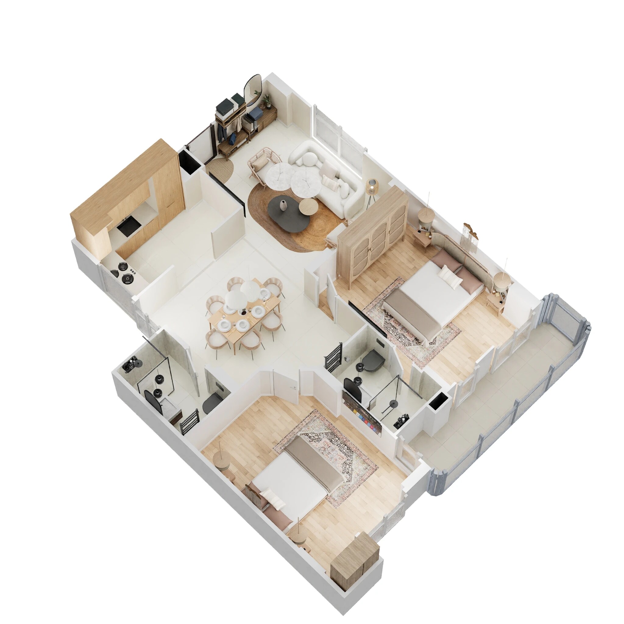 2 BHK 1000 Sq. Ft. Apartment