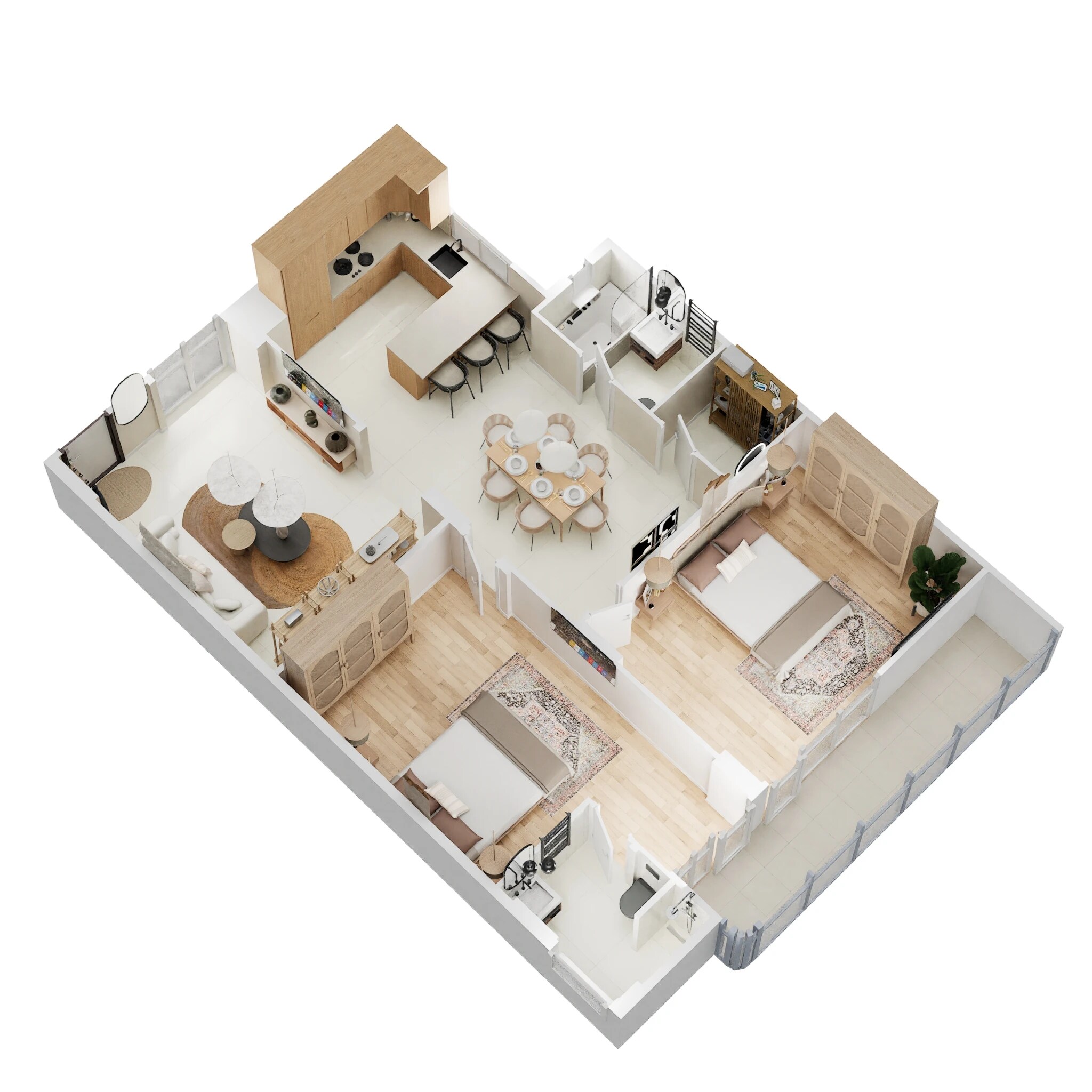 2 BHK 1500 Sq. Ft. Apartment