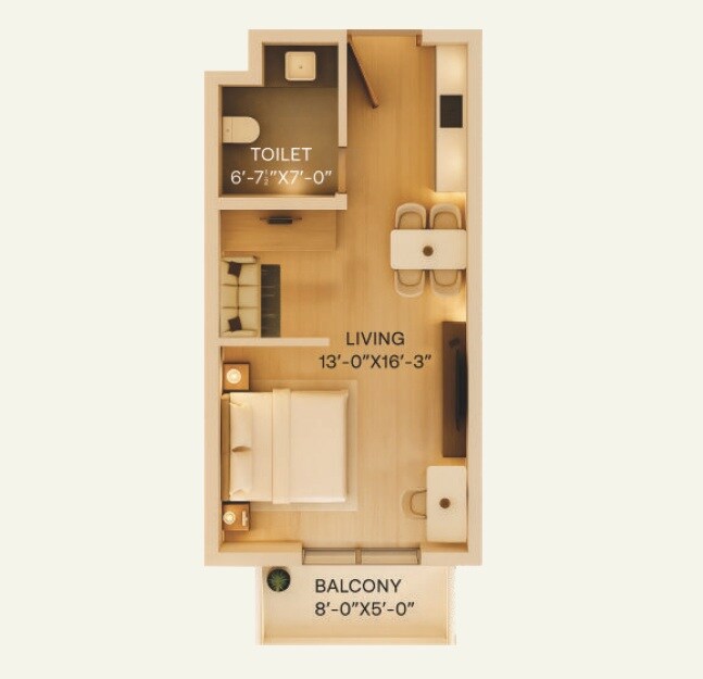 755 Sq. Ft. Studio