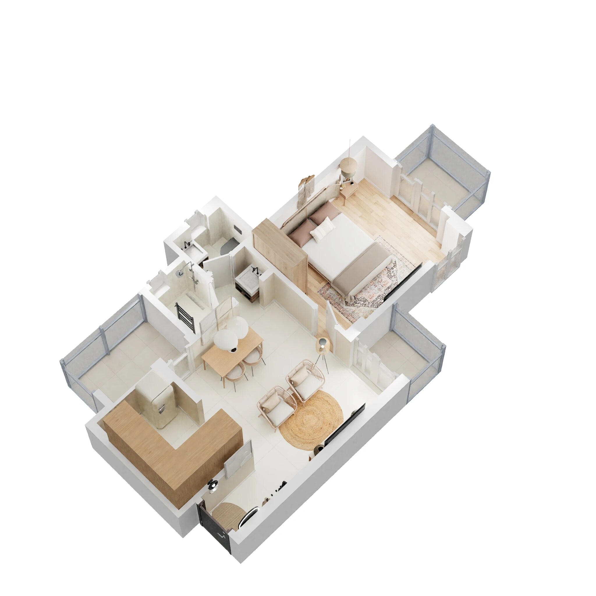 Floor plan of 1 BHK 381 Sq. Ft. Apartment in Eldeco City Dreams, Lucknow