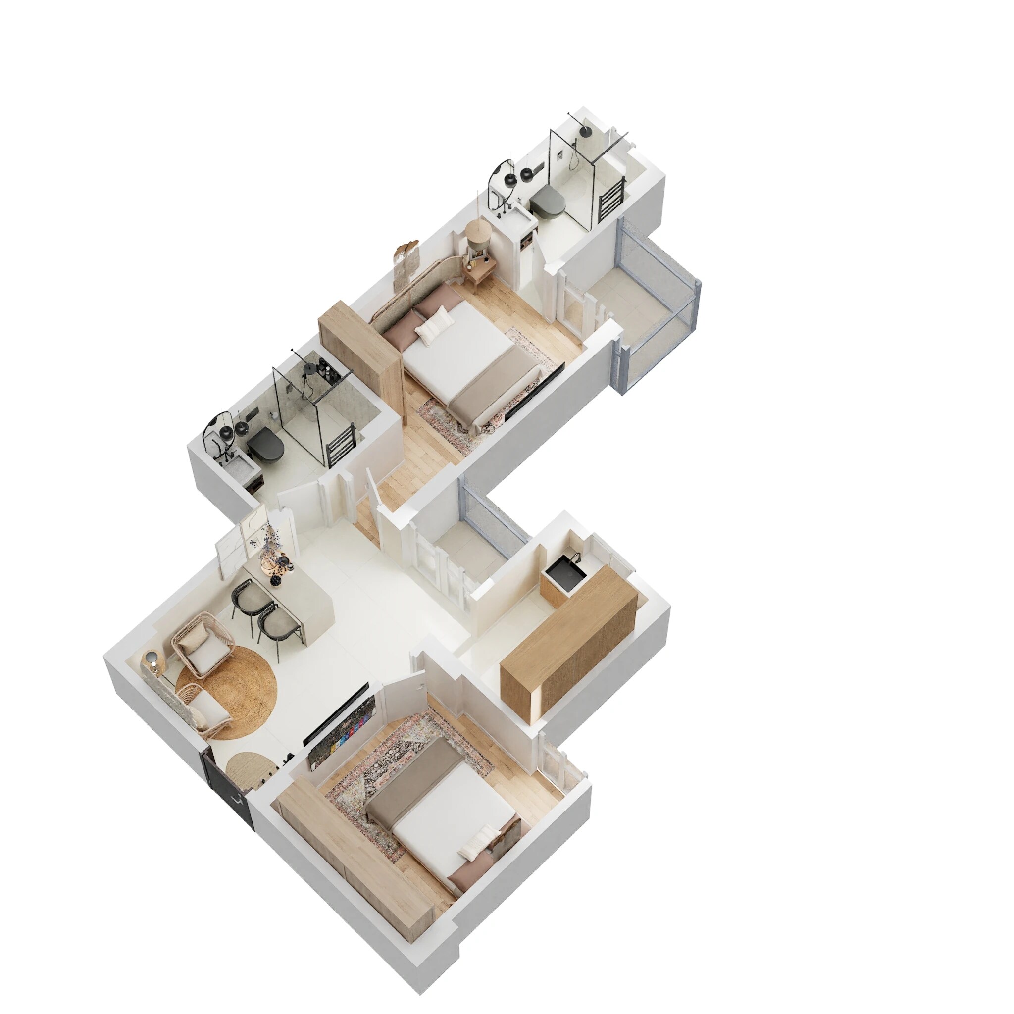 Floor plan of 2 BHK 467 Sq. Ft. Apartment in Eldeco City Dreams, Lucknow