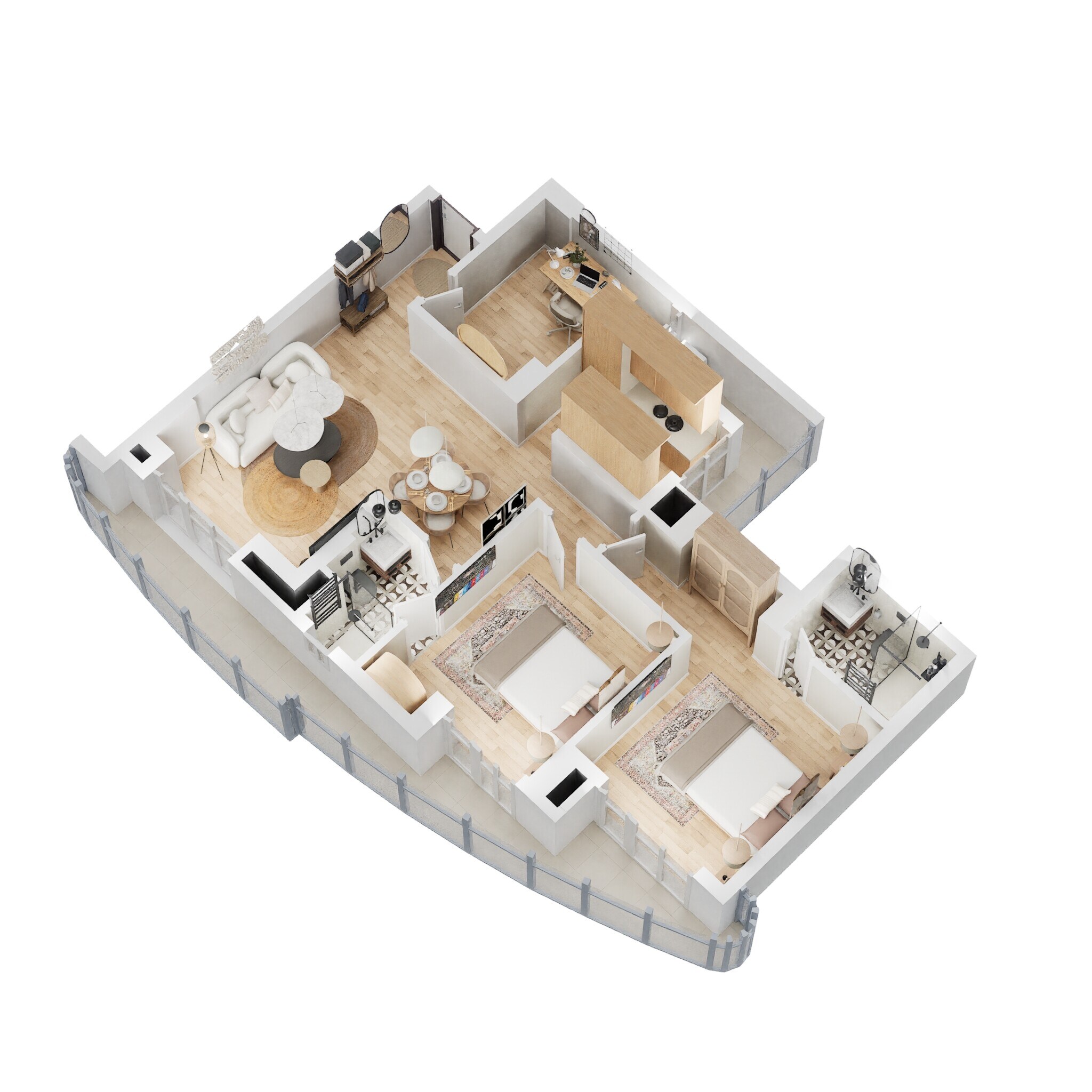 2 BHK 869 Sq. Ft. Apartment