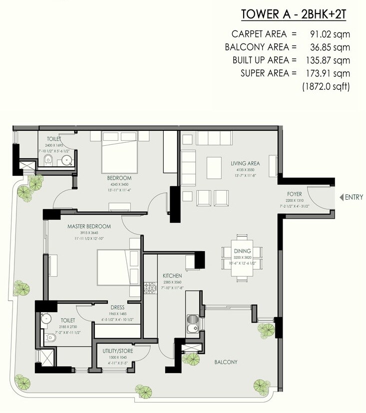  2 BHK Apartment at Eldeco Latitude 27, Iim Road – for Sale