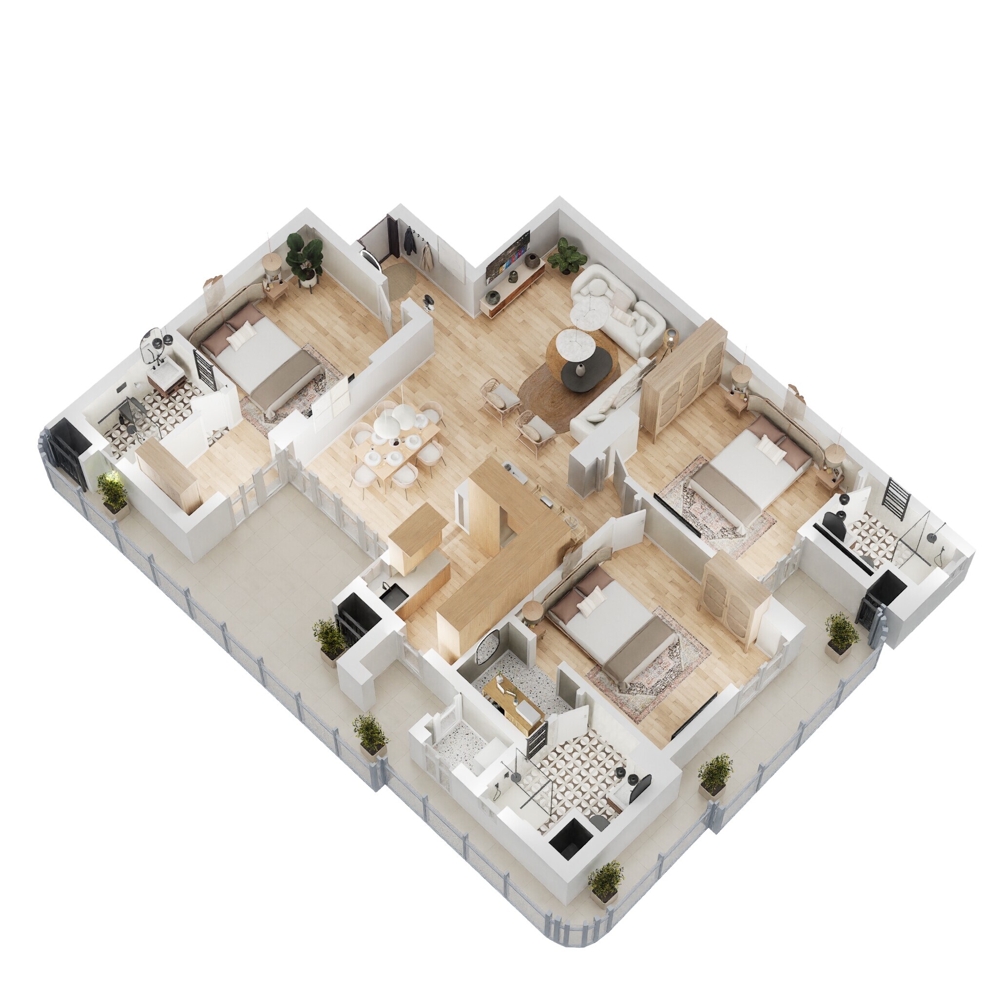 3 BHK 1222 Sq. Ft. Apartment