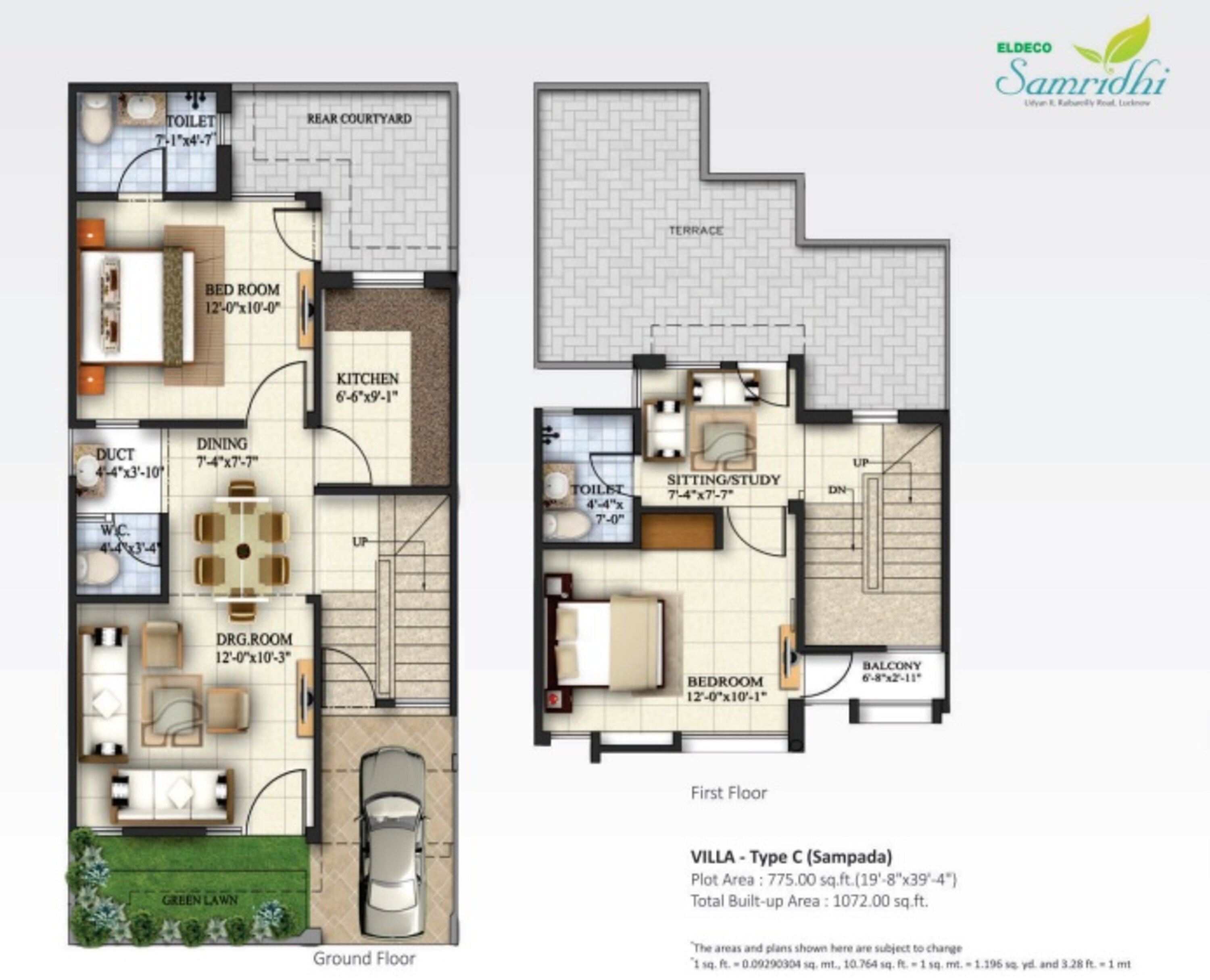 eldeco samridhi villa 2 bhk 1072sqft 20224709164742