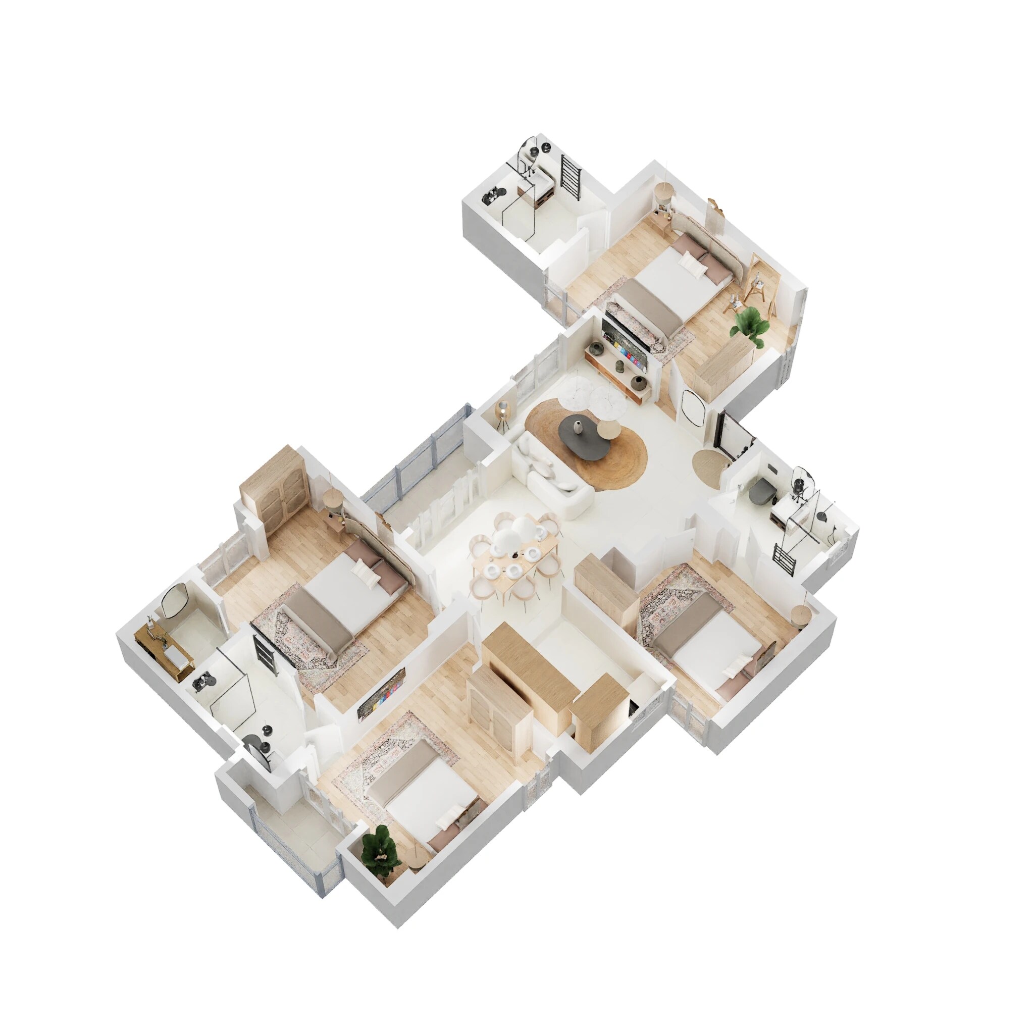 Floor plan of 4 BHK 3147 Sq. Ft. Apartment in Eldeco Saubhagyam, Lucknow