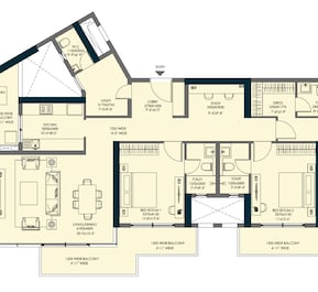 3 BHK 1494 Sq. Ft. Apartment in Emaar Elite Oasis