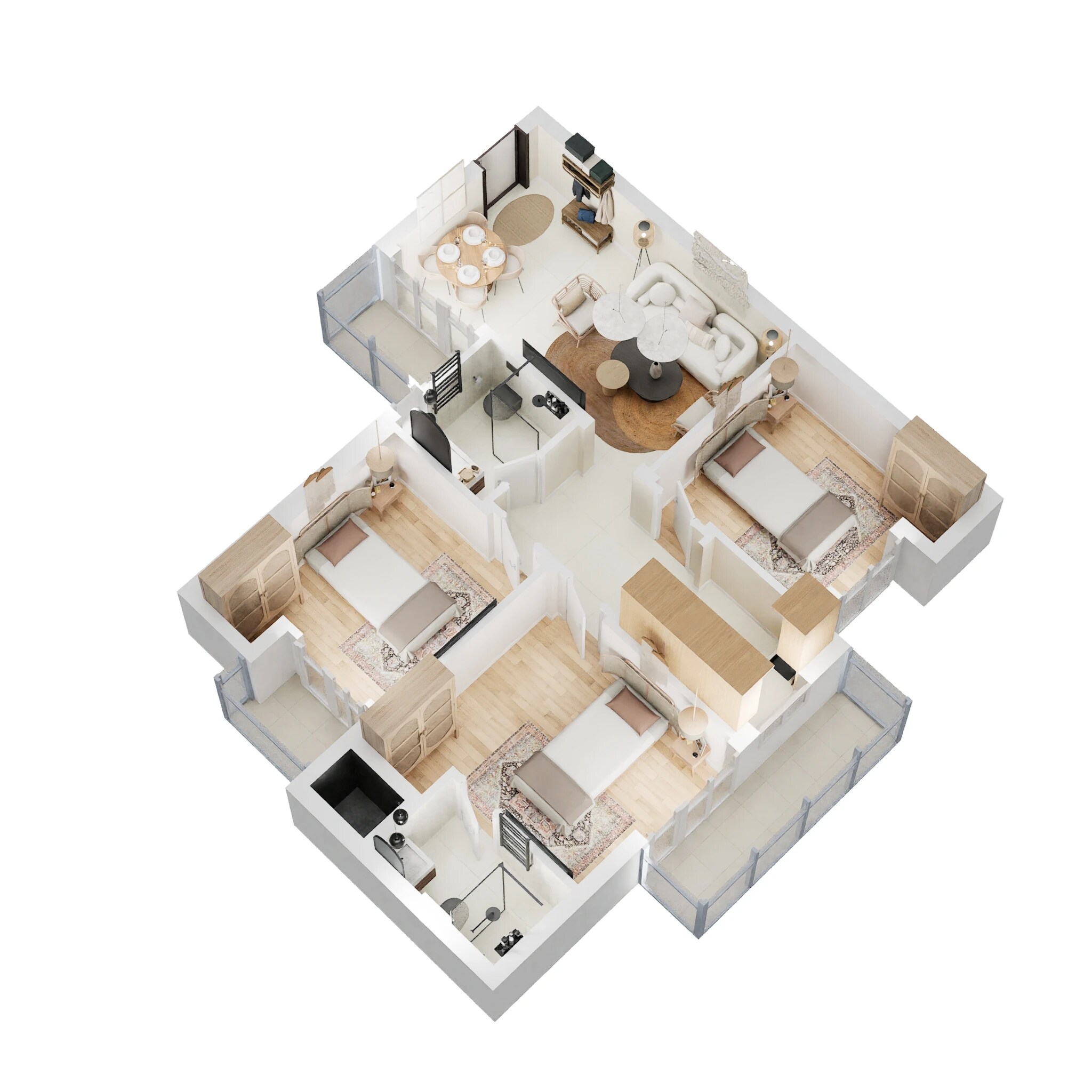 3 BHK 1095 Sq. Ft. Apartment