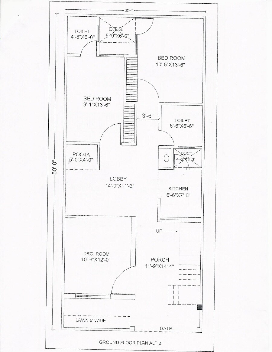 Floor plan of 2 BHK 1300 Sq. Ft. Villa in Iconic East Avenue, Lucknow