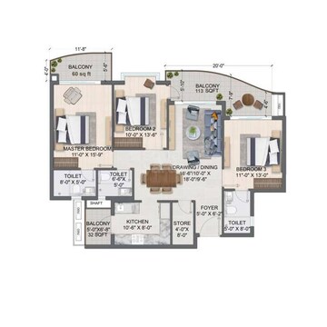  3 BHK Apartment at Jashn Elevate, Hasanpur Khevali – for Sale