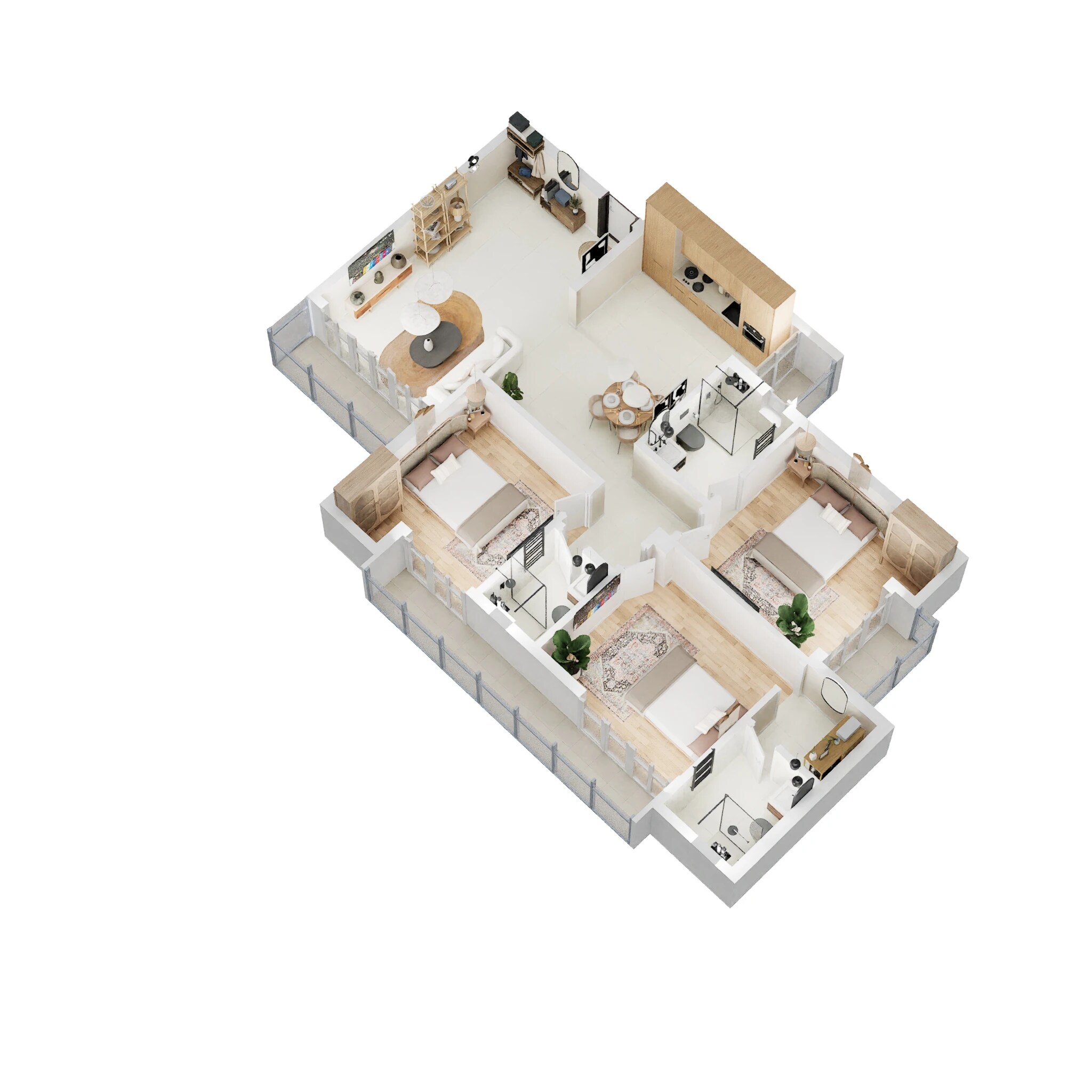 Floor plan of 3 BHK 1450 Sq. Ft. Apartment in Lakshya Height II, Lucknow