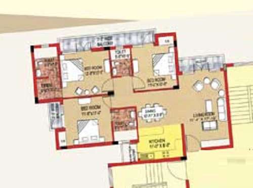 lakshya height ii apartment 3 bhk 1450sqft 20224210124245