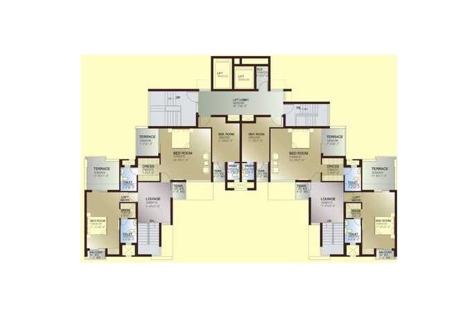 Floor plan of 4 BHK 3845 Sq. Ft. Apartment in Levana Celebrity Gardens, Lucknow