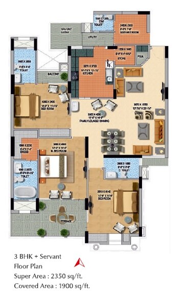  3 BHK Apartment at MI Rustle Court, Gomti Nagar – for Sale