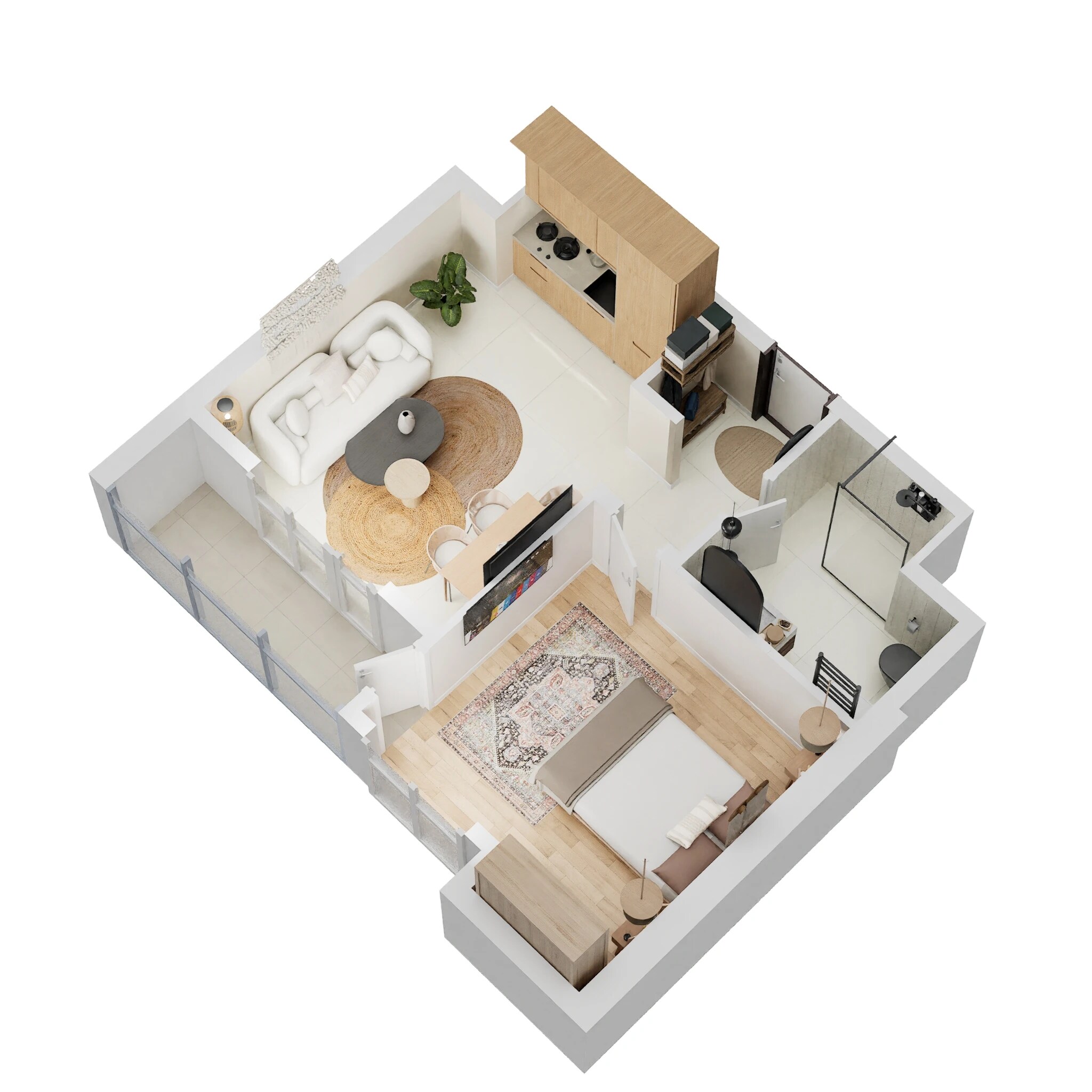 Floor plan of 860 Sq. Ft. Studio in NMBPL Tower, Lucknow