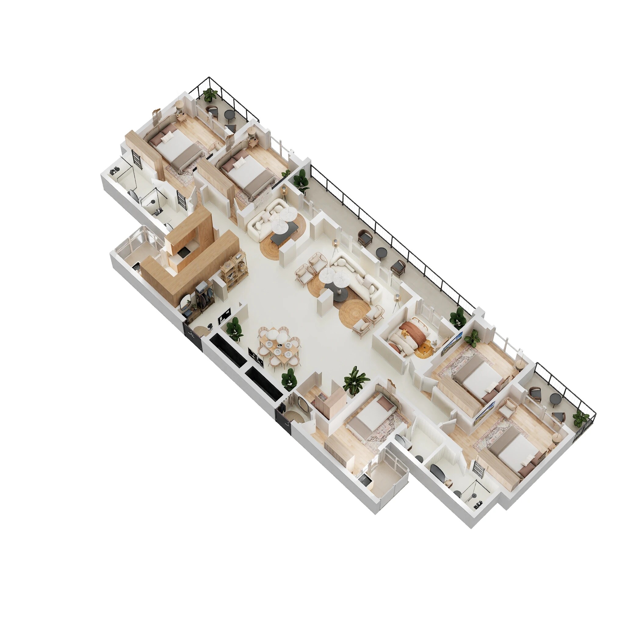 Floor plan of 4 BHK 2751 Sq. Ft. Penthouse in Omaxe Grand Omaxe, Lucknow