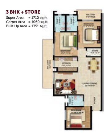  3 BHK Apartment at Omaxe Hazratganj Residency, Gomti Nagar – for Sale