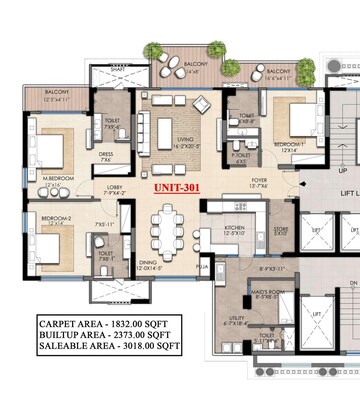  3 BHK Apartment at Omaxe The Resort Lucknow, Gomti Nagar – for Sale