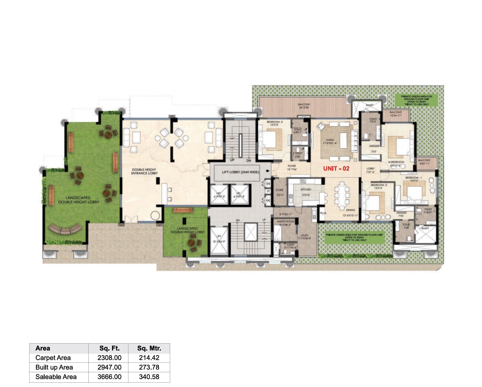 Floor plan of 4 BHK 3666 Sq. Ft. Apartment in Omaxe The Resort Lucknow, Lucknow
