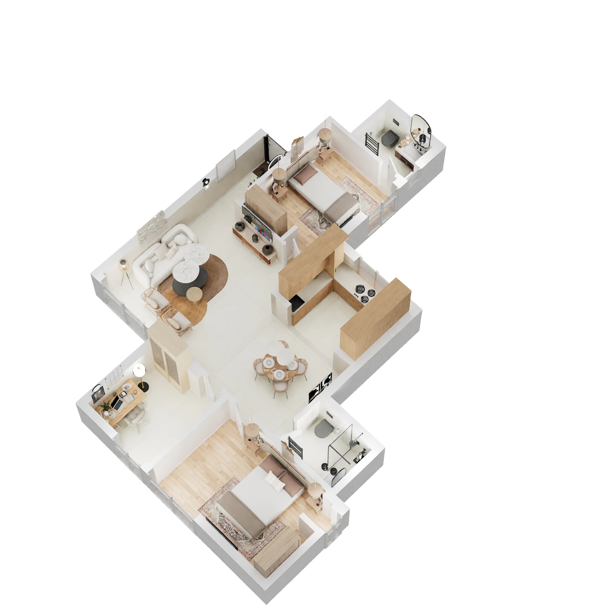 Floor plan of 2 BHK 926 Sq. Ft. Apartment in Omega Presidency, Lucknow