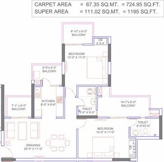 2 BHK Apartment For Rent in Omega Windsor Greens Faizabad Road Lucknow  7521194