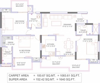 3 BHK Apartment For Rent in Omega Windsor Greens Faizabad Road Lucknow  7561513