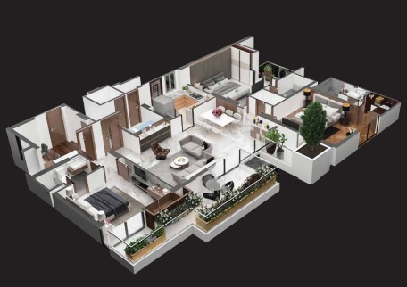 3 BHK 1599 Sq. Ft. Apartment in One Oak Atmos