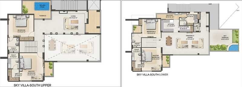 Floor plan of 4 BHK 3604 Sq. Ft. Villa in One Oak Atmos, Lucknow