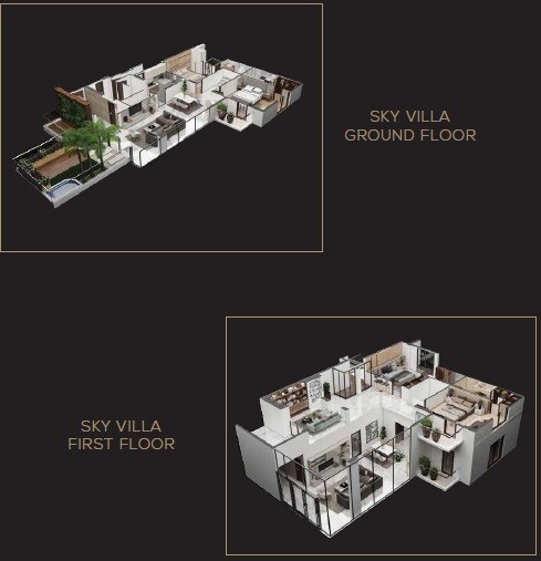 Floor plan of 4 BHK 3822 Sq. Ft. Villa in One Oak Atmos, Lucknow