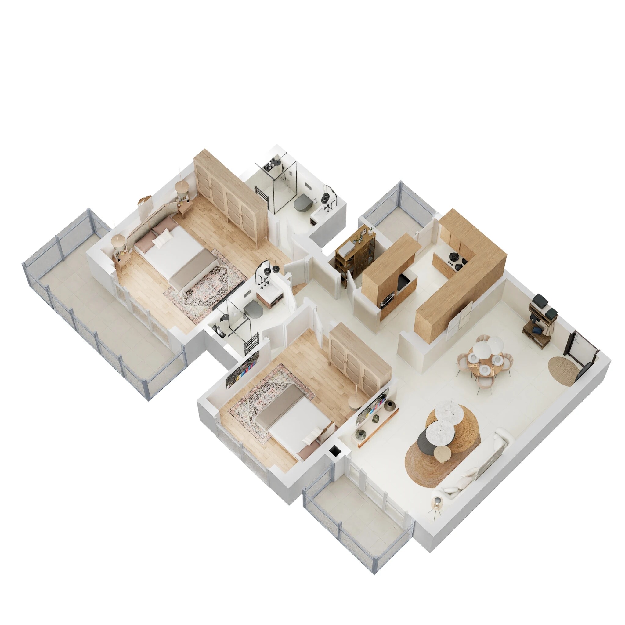 Floor plan of 2 BHK 825 Sq. Ft. Apartment in One OAK Natura, Lucknow