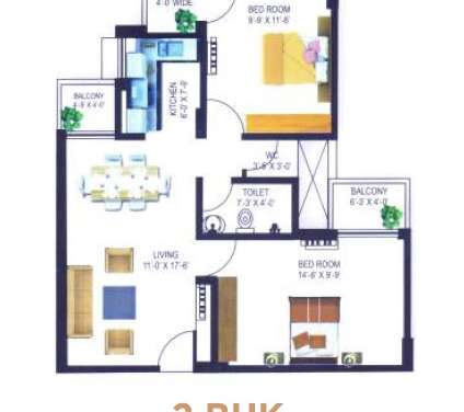 one place the kailasa apartment 2 bhk 850sqft 20203922103938