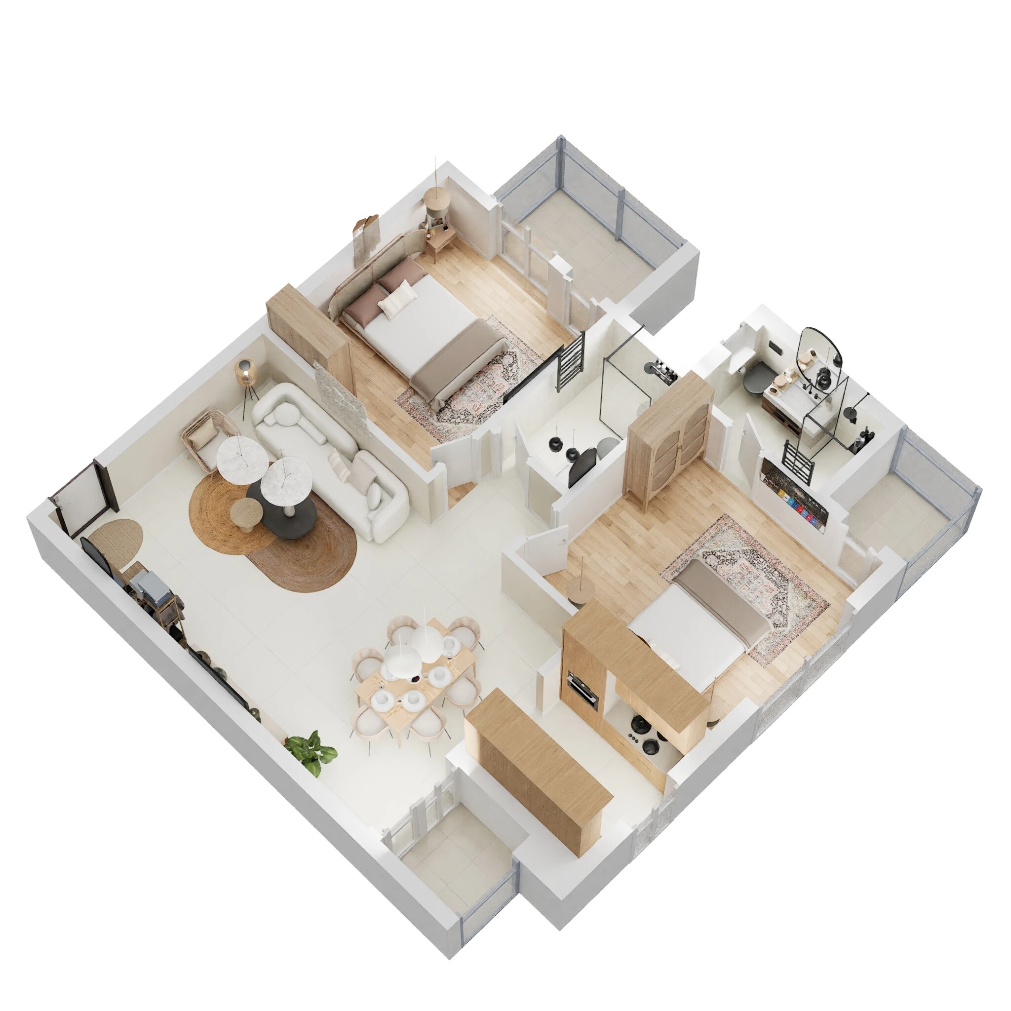 Floor plan of 2 BHK 1213 Sq. Ft. Apartment in Paarth Aadyant, Lucknow