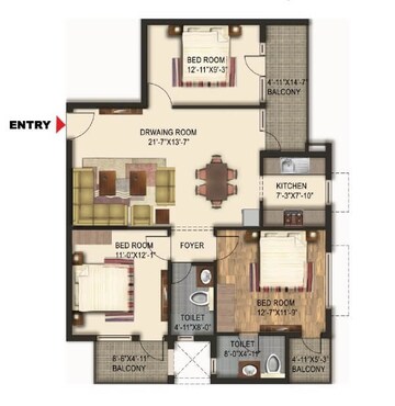  3 BHK Apartment at Paarth Aadyant, Gomti Nagar – for Sale