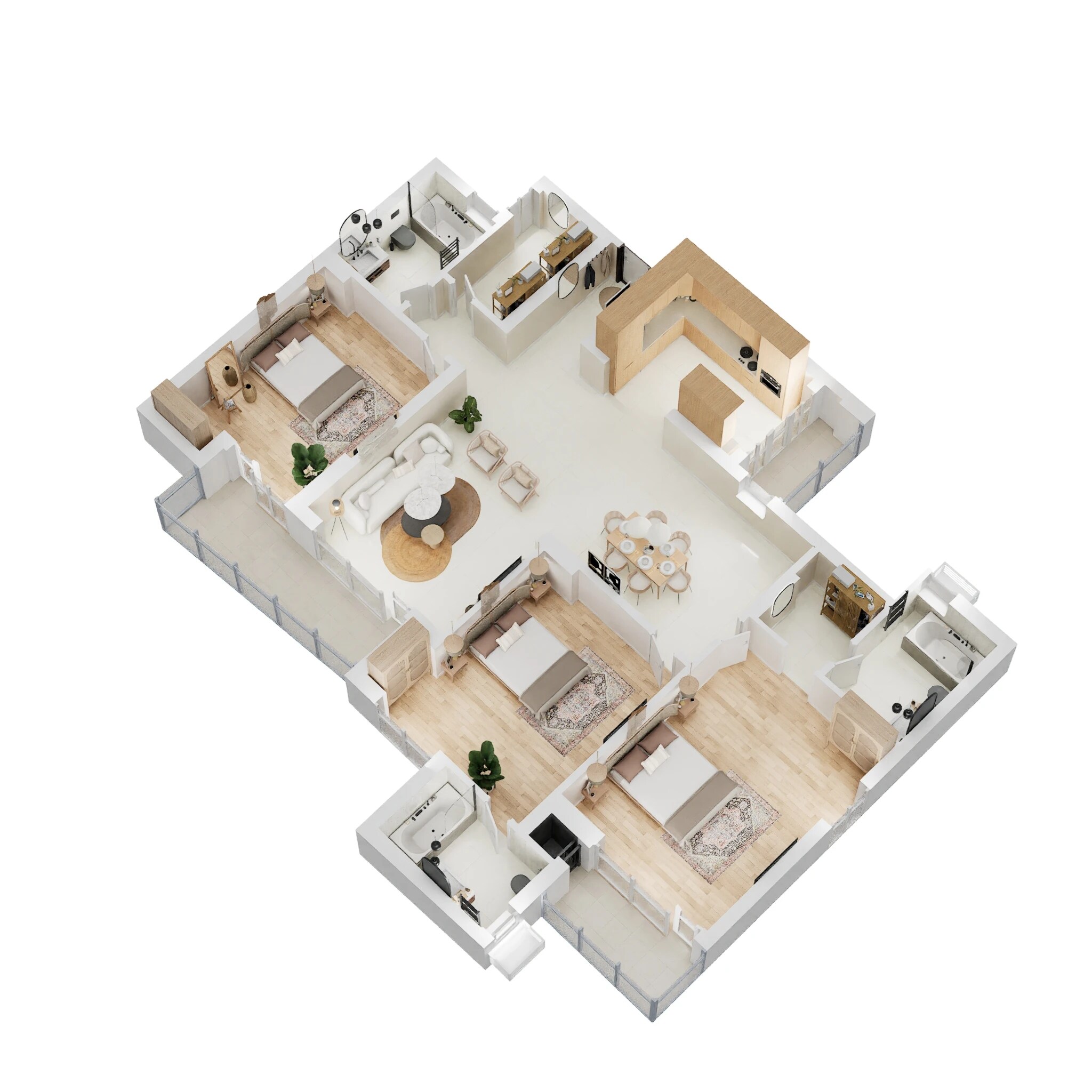 Floor plan of 3 BHK 1765 Sq. Ft. Apartment in Paarth Aadyant, Lucknow