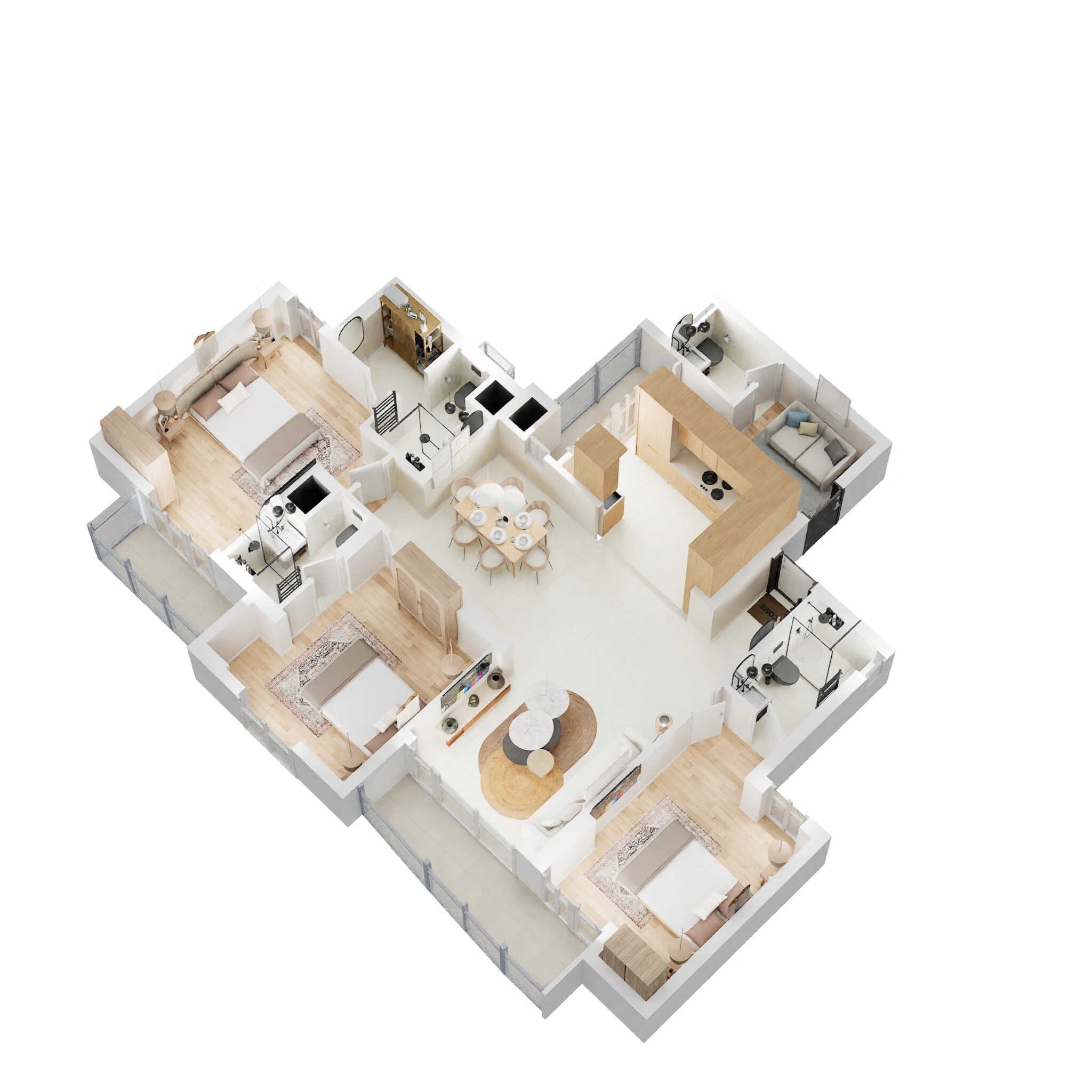 Floor plan of 3 BHK 1911 Sq. Ft. Apartment in Paarth Aadyant, Lucknow