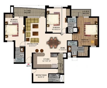  3.5 BHK Apartment at Paarth Aadyant, Sushant Golf City – for Rent