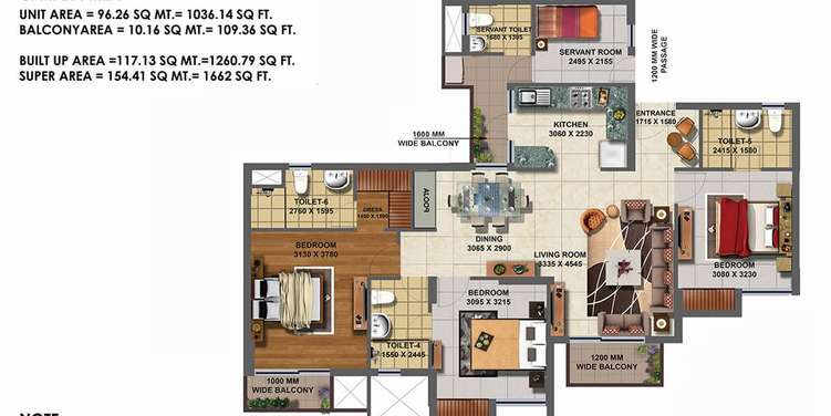 paarth goldfinch state apartment 3bhk 1662sqft61