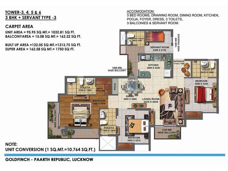 paarth goldfinch state apartment 3bhk 1750sqft61