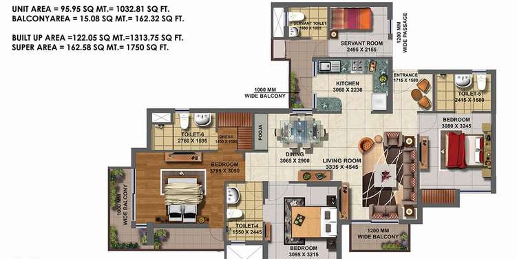 paarth goldfinch state apartment 3bhk 1750sqft61