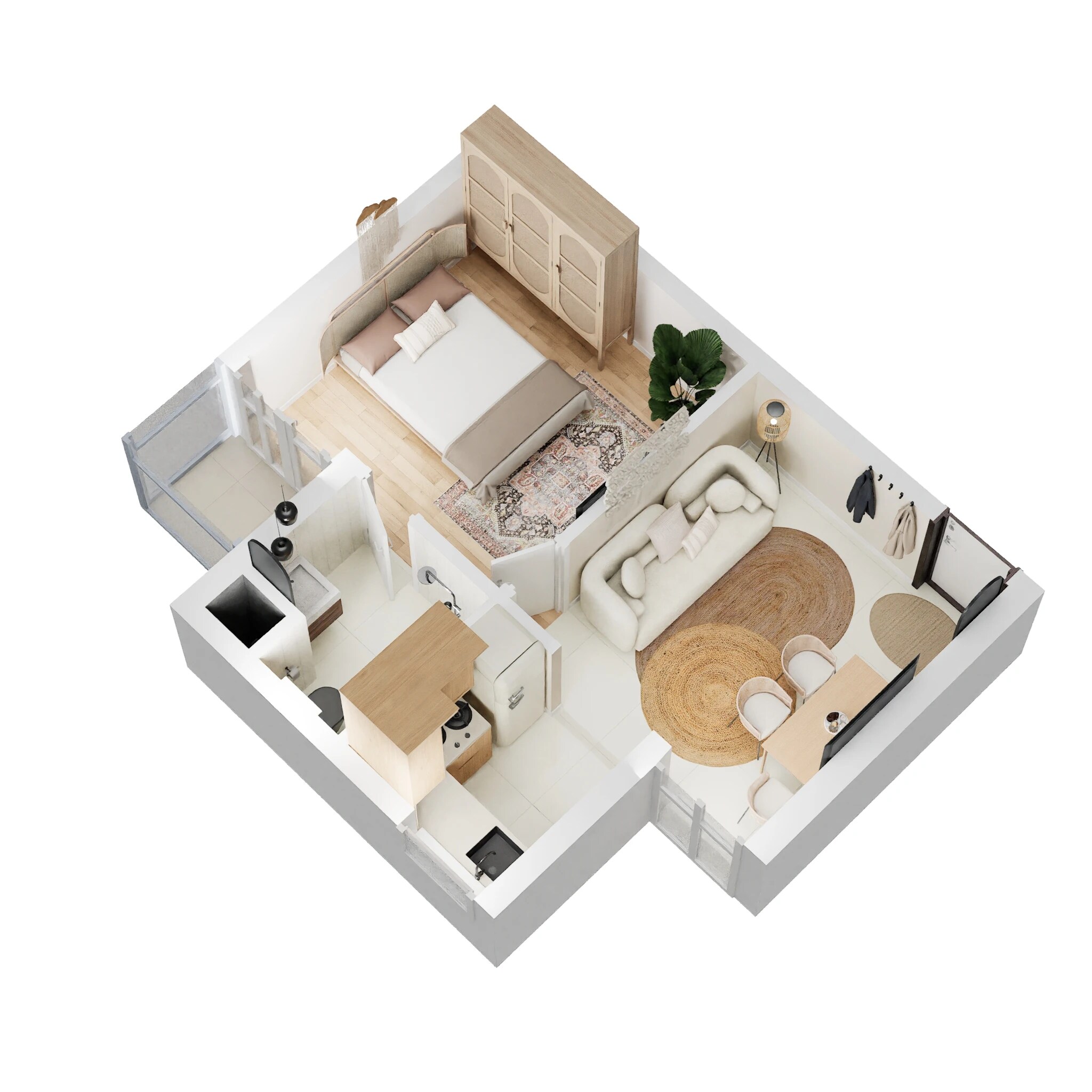 Floor plan of 1 BHK 473 Sq. Ft. Apartment in Paarth Samriddhi Asha and Abha, Lucknow