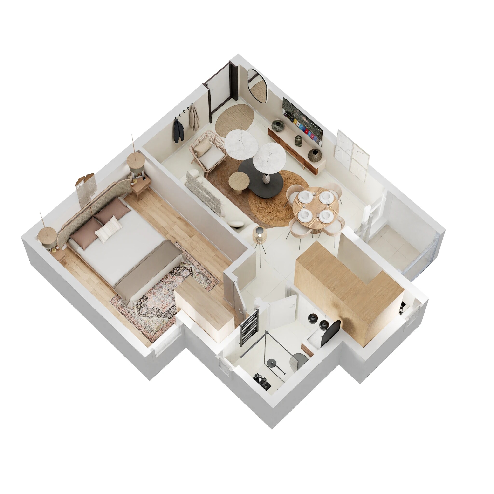 Floor plan of 1 BHK 553 Sq. Ft. Apartment in Paarth Samriddhi Asha and Abha, Lucknow