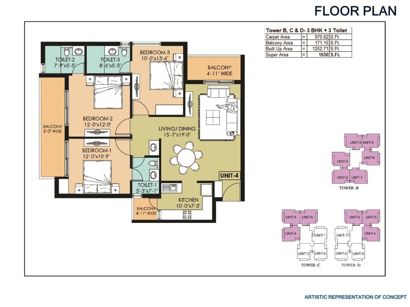  3 BHK Apartment at Pintail Park City, Hasanpur Khevali – for Sale