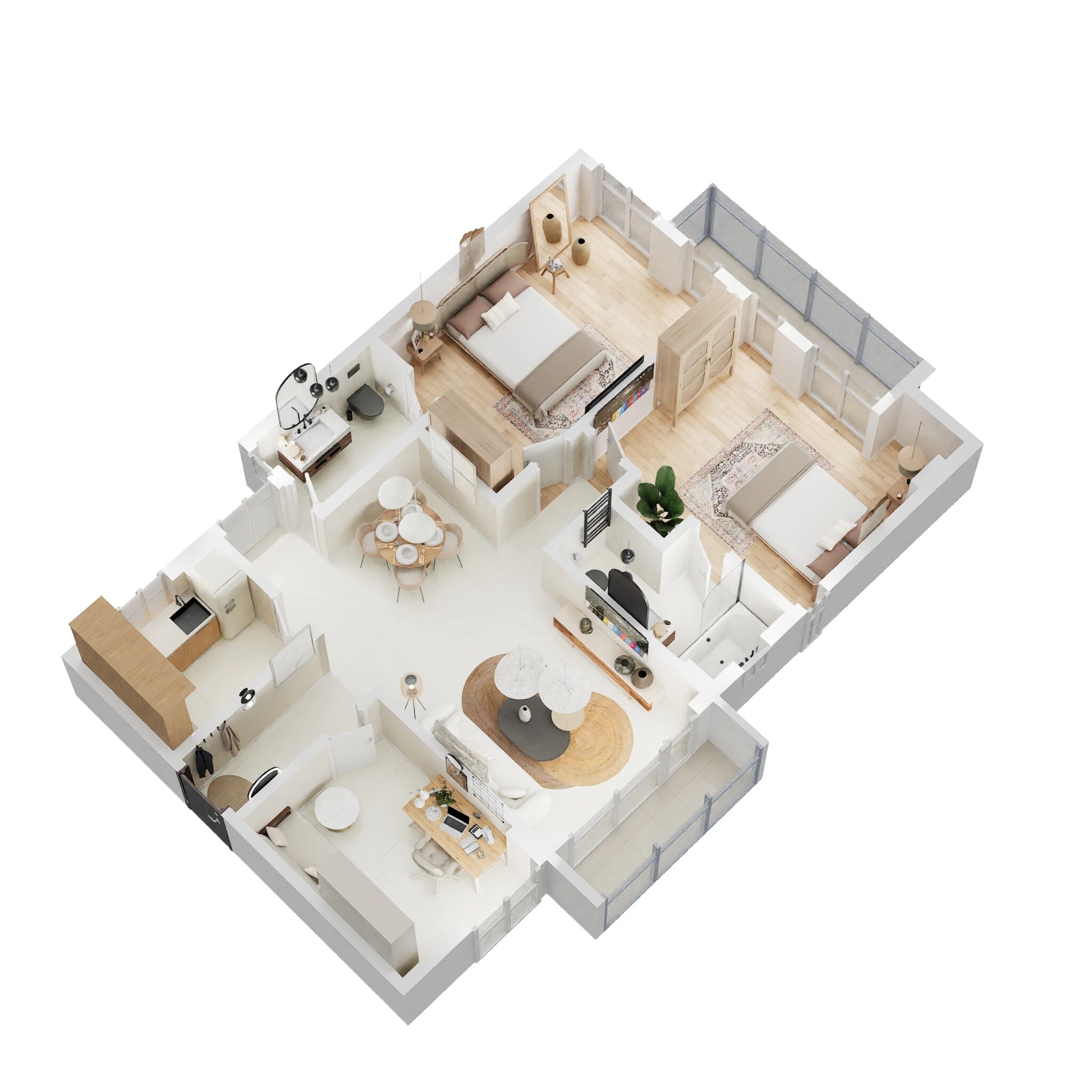Floor plan of 2 BHK 1250 Sq. Ft. Apartment in Prem Vihaan Heights, Lucknow
