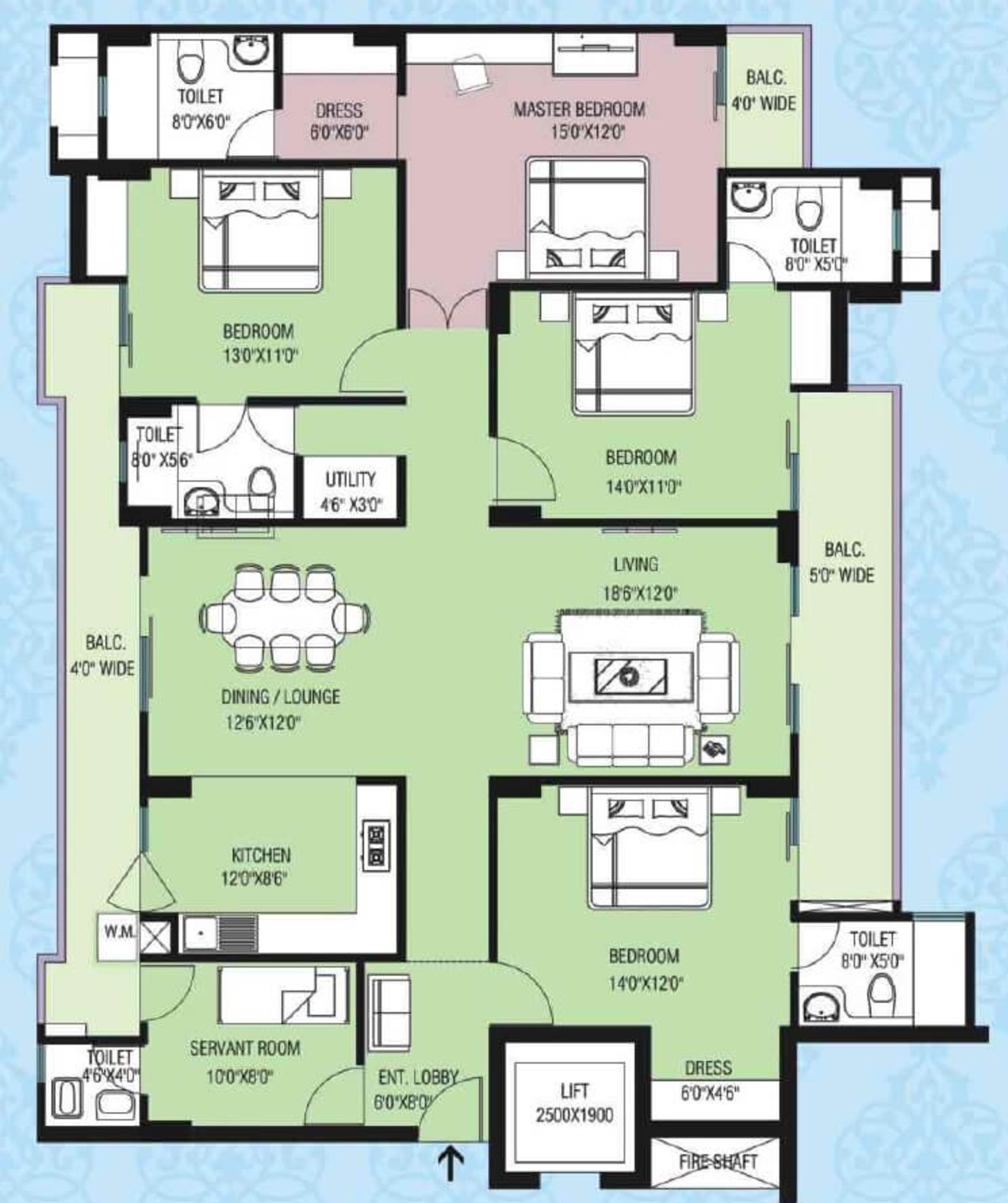 purvanchal kings court apartment 3bhk sq 1640sqft 1