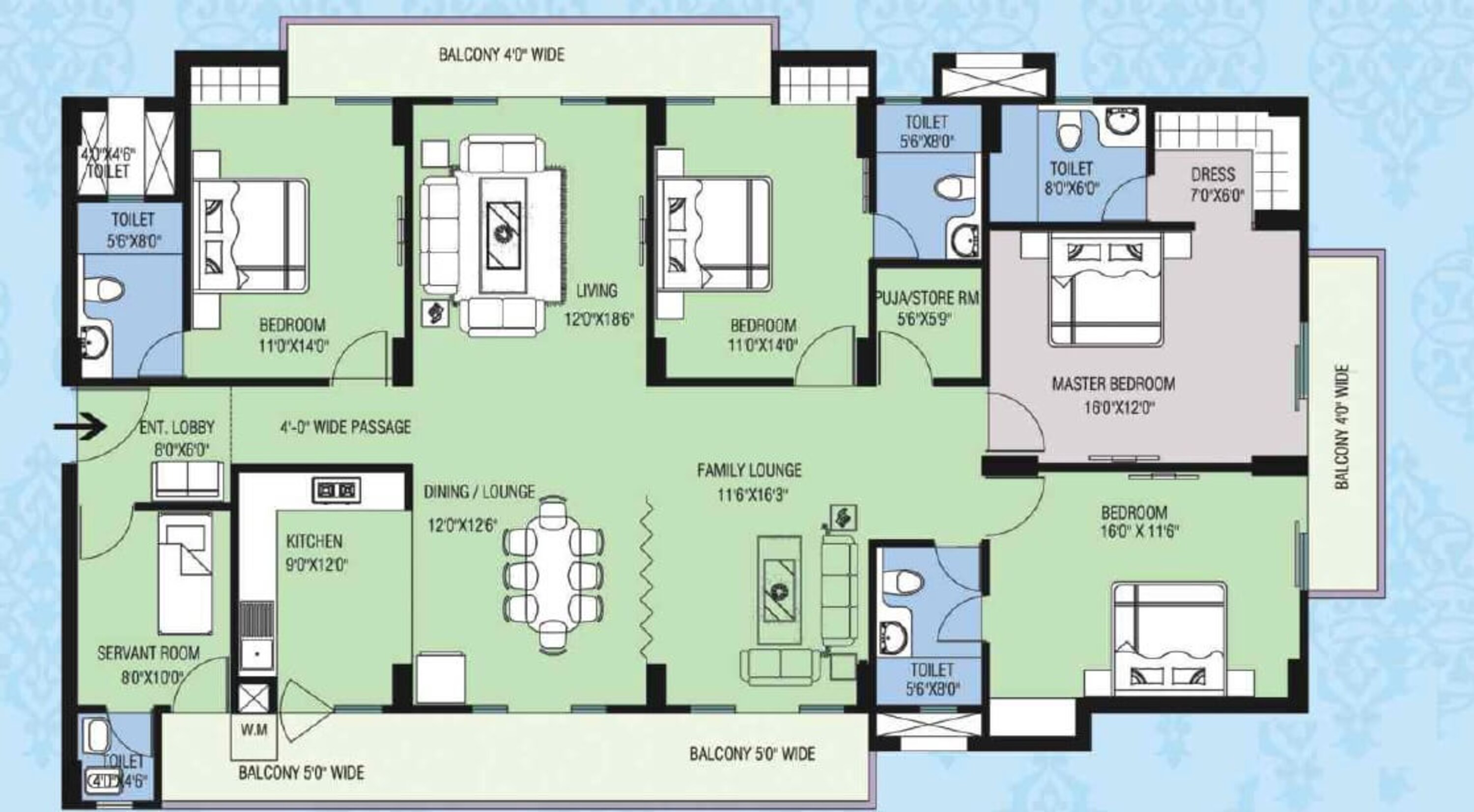 purvanchal kings court apartment 4bhk sq 1895sqft 1