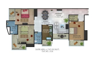 3 BHK Apartment For Resale in Ratan Galaxy Vrindavan Yojna Lucknow  7258812