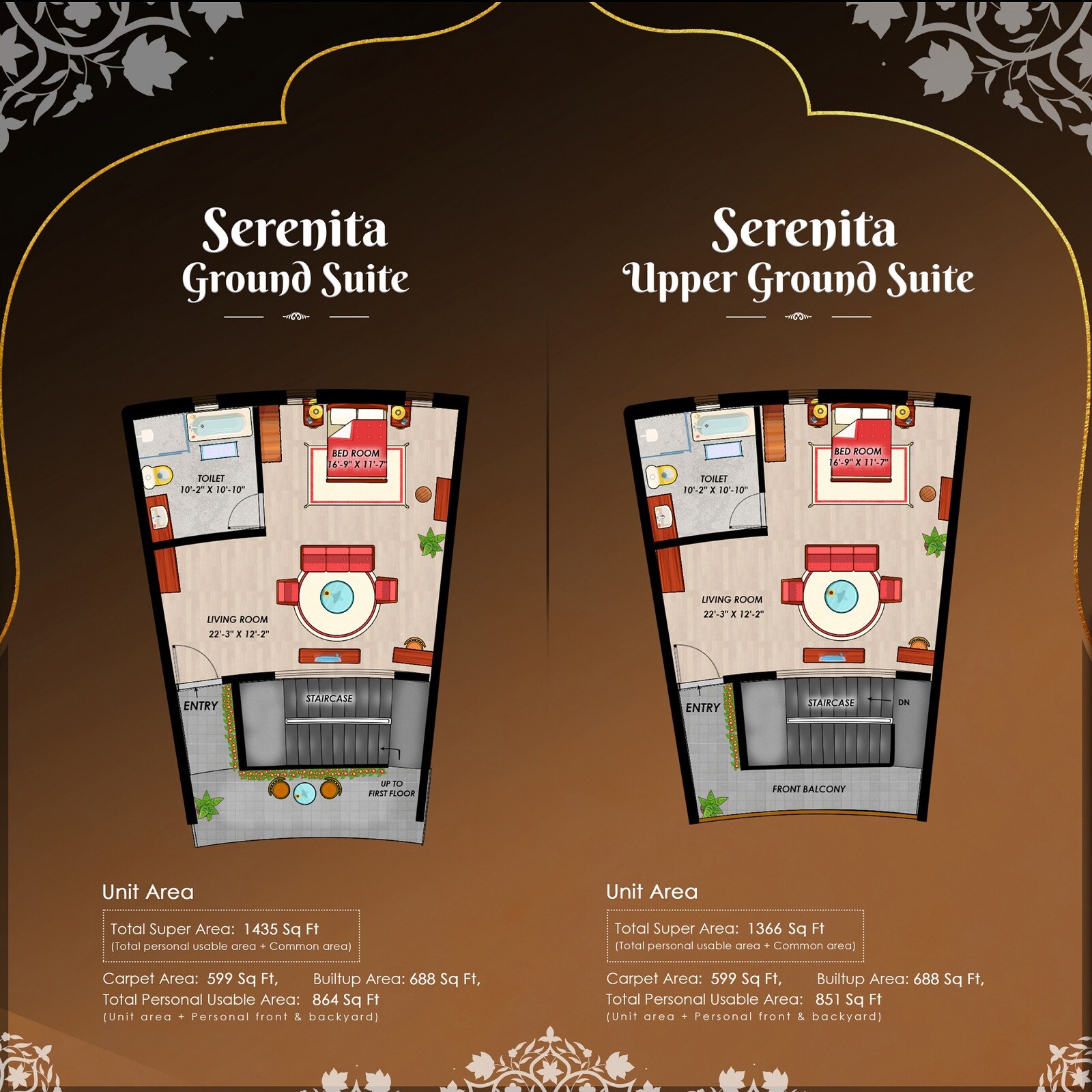 Floor plan of 2 BHK 2376 Sq. Ft. Villa in Rav The River Castle, Lucknow