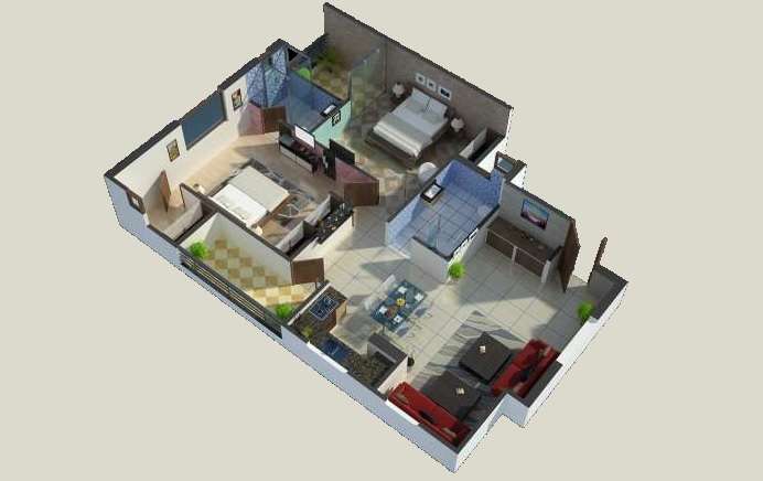 2 BHK 1057 Sq. Ft. Apartment in RCB Shiva Greens