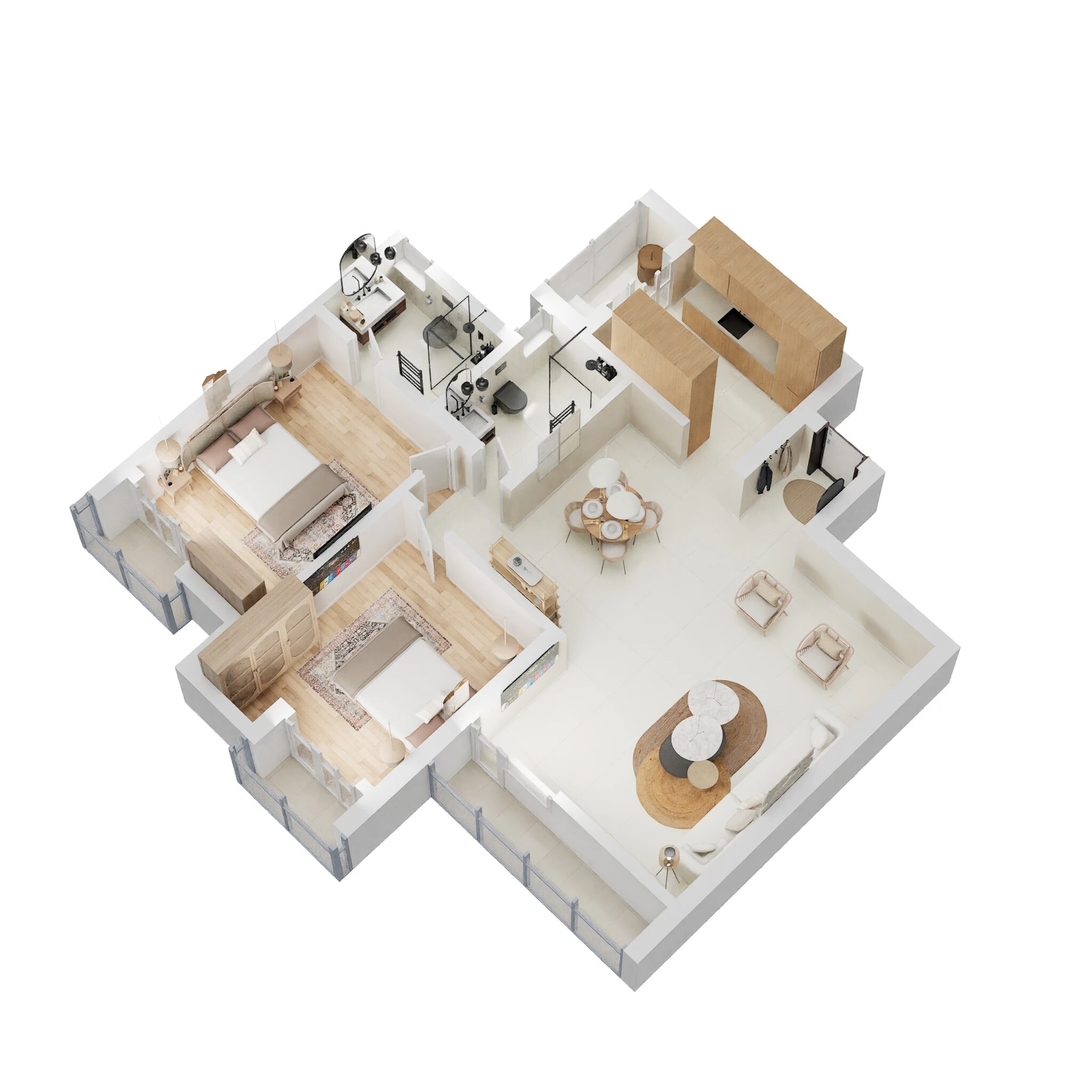 Floor plan of 2 BHK 1315 Sq. Ft. Apartment in Rishita Celebrity Greens, Lucknow