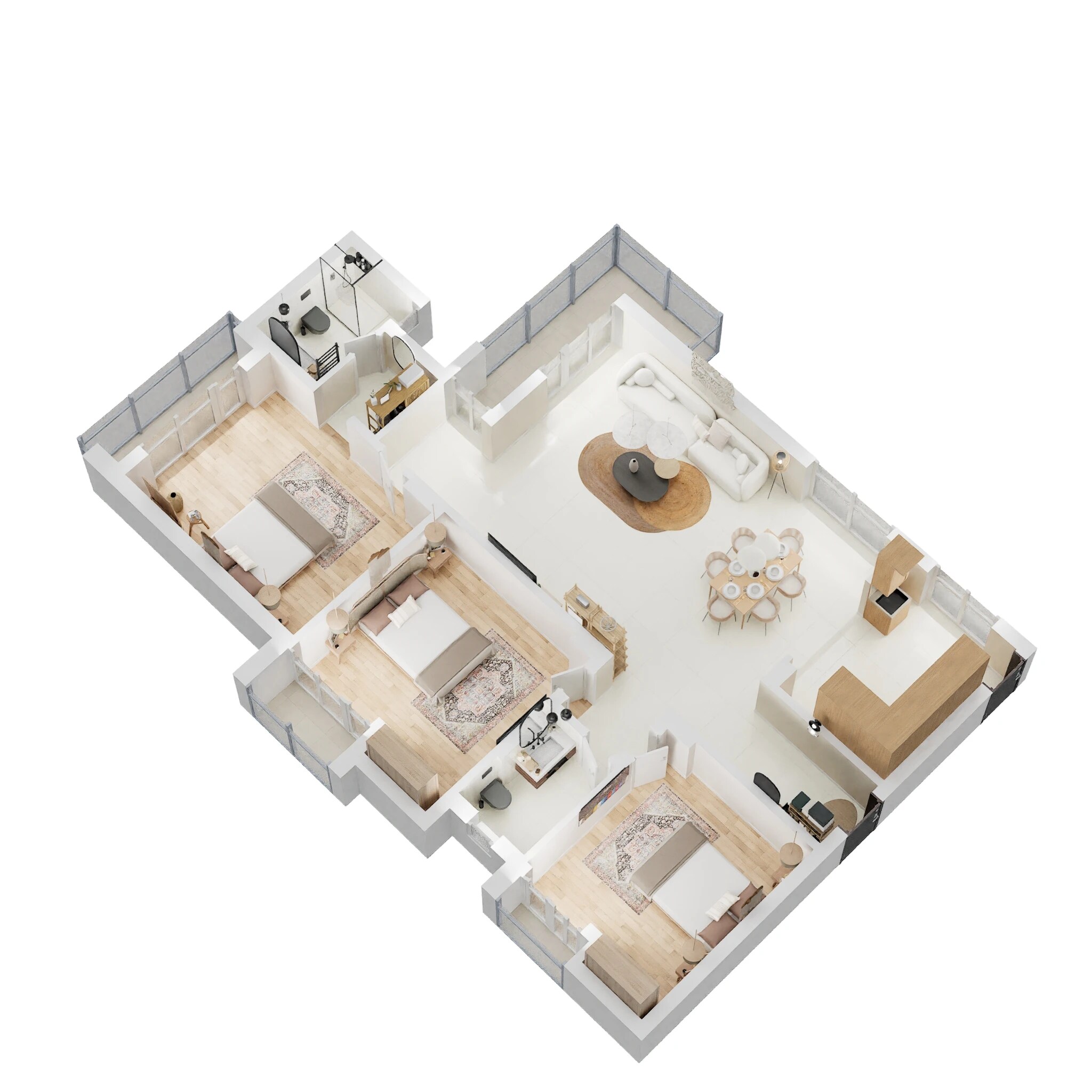 Floor plan of 3 BHK 1775 Sq. Ft. Apartment in Rishita Celebrity Greens, Lucknow